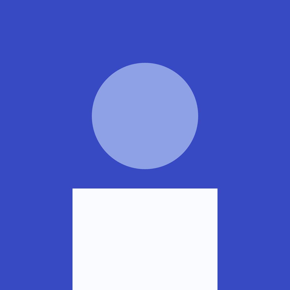 Disque bleu clair et rectangle blanc sur fond bleu